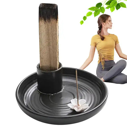 4 Usage Japanese Style Ceramic Incense Holder And Burner For Yoga Meditation