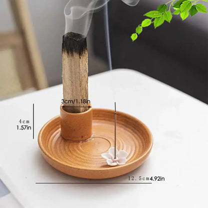 4 Usage Japanese Style Ceramic Incense Holder And Burner For Yoga Meditation