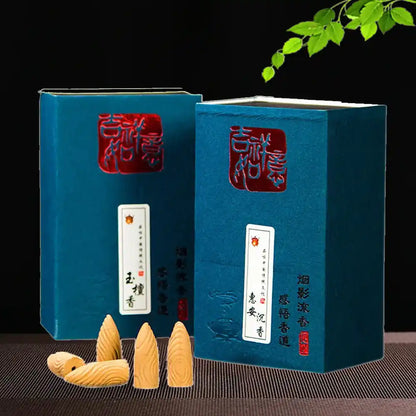 JiXiang Waterfall Backflow Incense Cones - 40pcs/box Jade Sandalwood Huian Agarwood