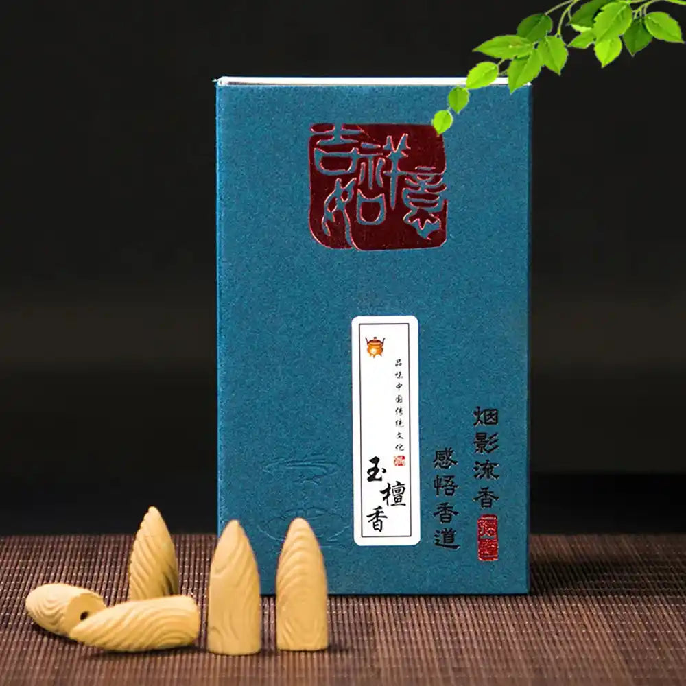 JiXiang Waterfall Backflow Incense Cones - 40pcs/box Jade Sandalwood Huian Agarwood