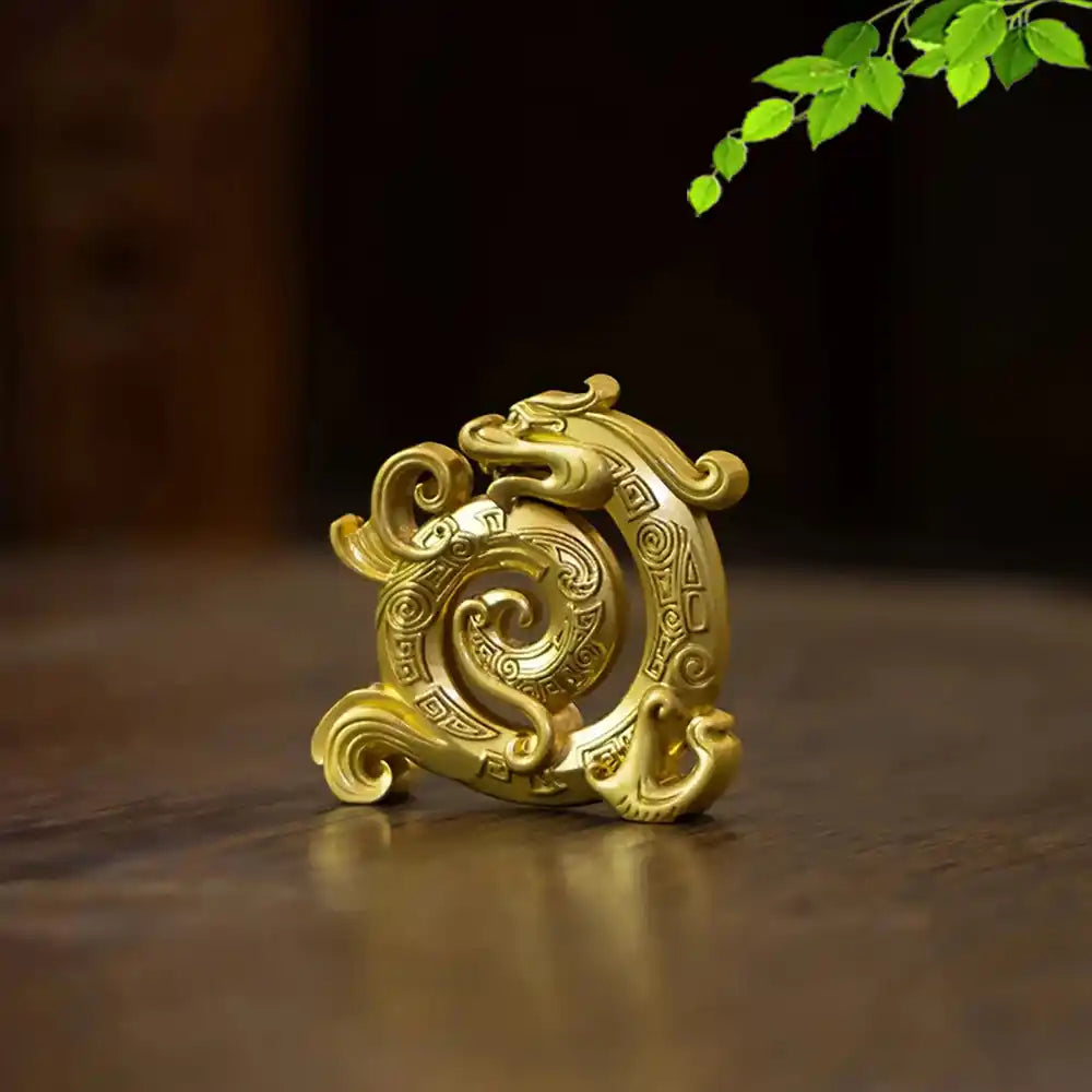 Lucky Feng Shui Copper Incense Holder - Creative Retro Chinese Dragon