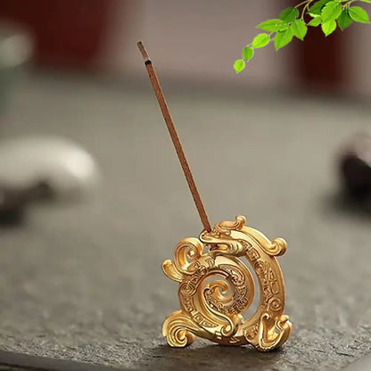 Lucky Feng Shui Copper Incense Holder - Creative Retro Chinese Dragon