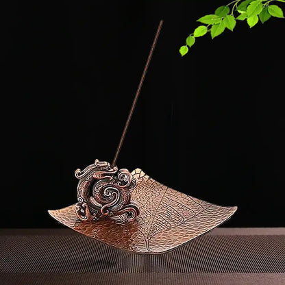 Lucky Feng Shui Copper Incense Holder - Creative Retro Chinese Dragon