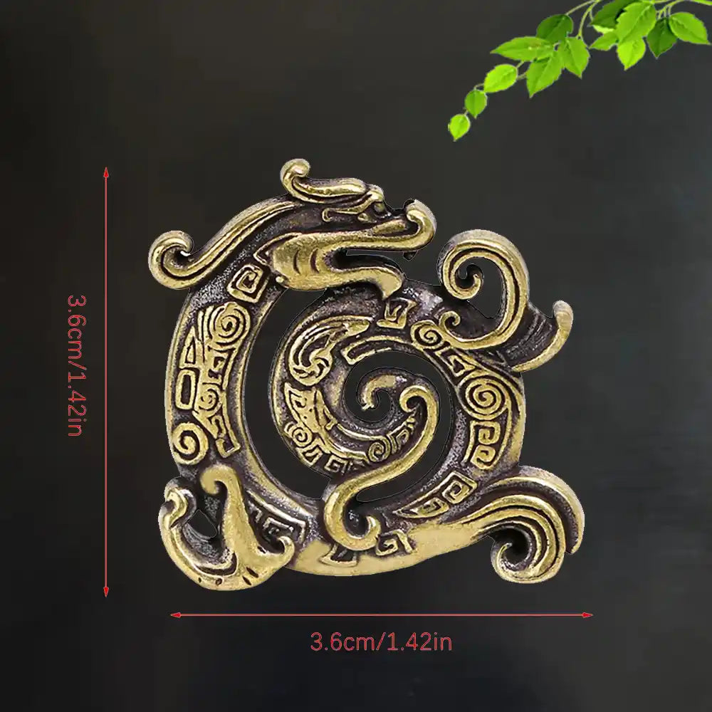 Lucky Feng Shui Copper Incense Holder - Creative Retro Chinese Dragon