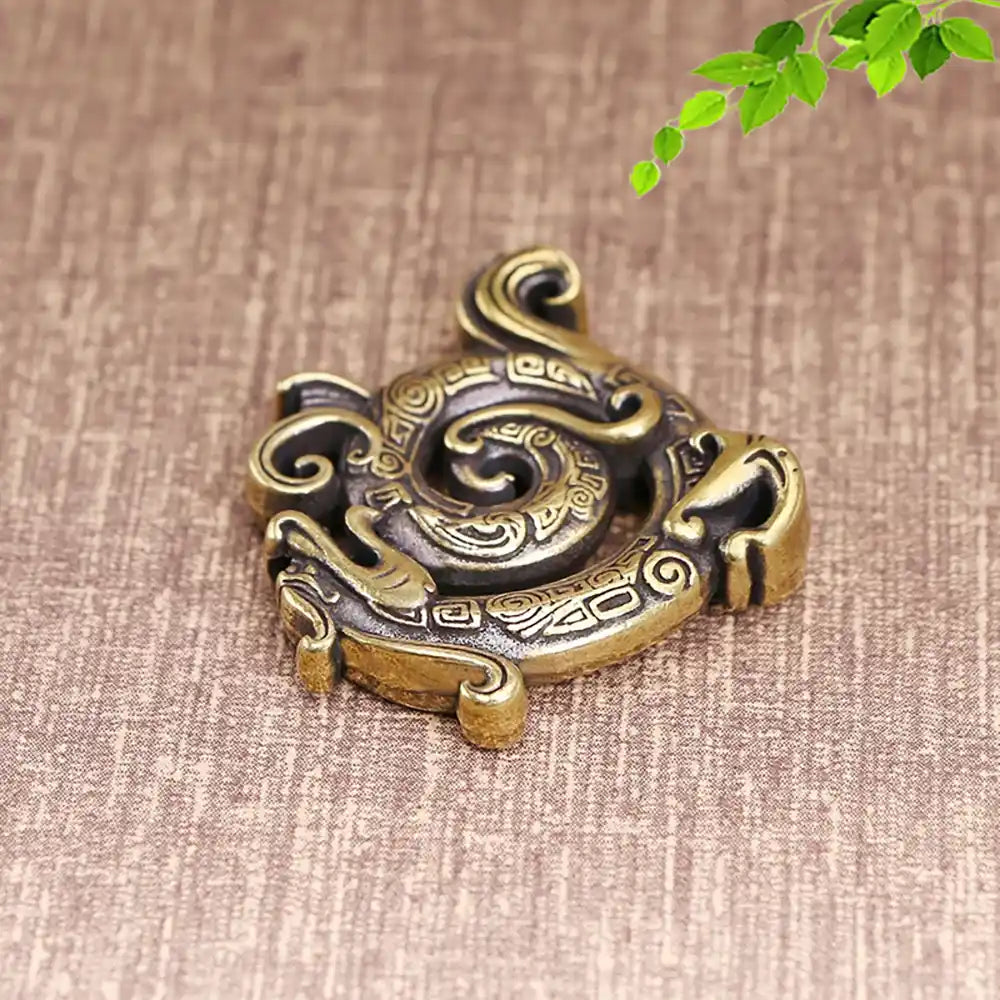 Lucky Feng Shui Copper Incense Holder - Creative Retro Chinese Dragon