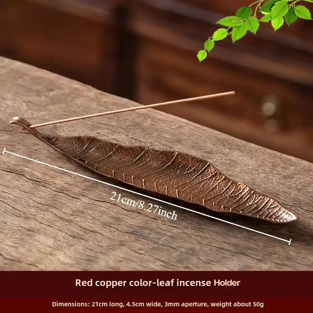 Golden Leaf Incense Holder - Zen-Inspired, Compact & Elegant