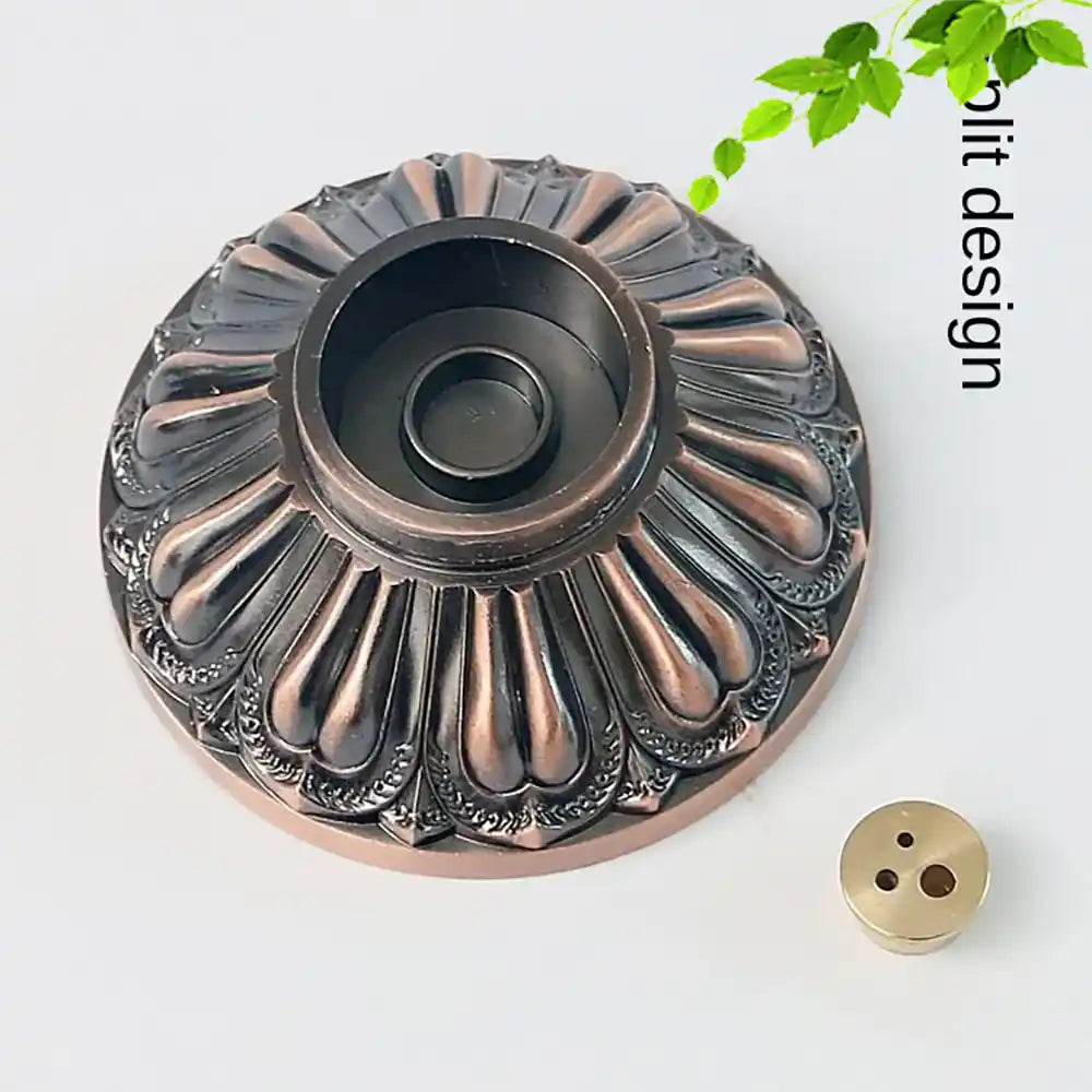 Metal Retro Vertical Incense Burner - Dragon Phoenix Sutra Hollow Design