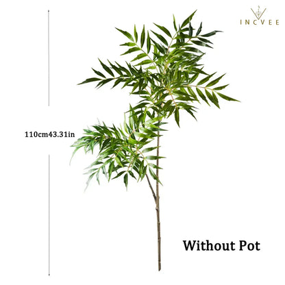 Moderner Zen-Kunstbambusbaum – Üppige, seidenweiche Blätter als Dekoration, Boden- und Eckdeko, 79–140 cm
