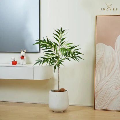 Moderner Zen-Kunstbambusbaum – Üppige, seidenweiche Blätter als Dekoration, Boden- und Eckdeko, 79–140 cm