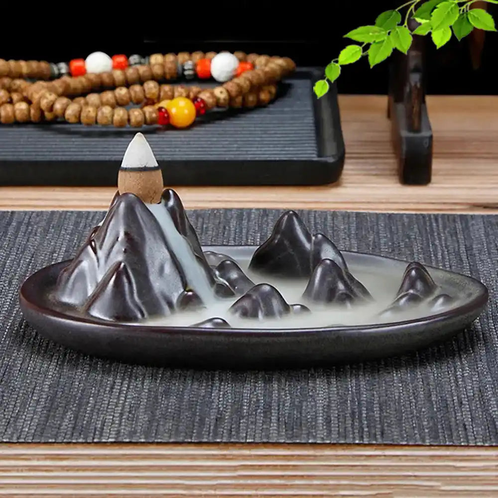 Mountain Mist Ceramic Backflow Incense Burner - Waterfall Incense Burner