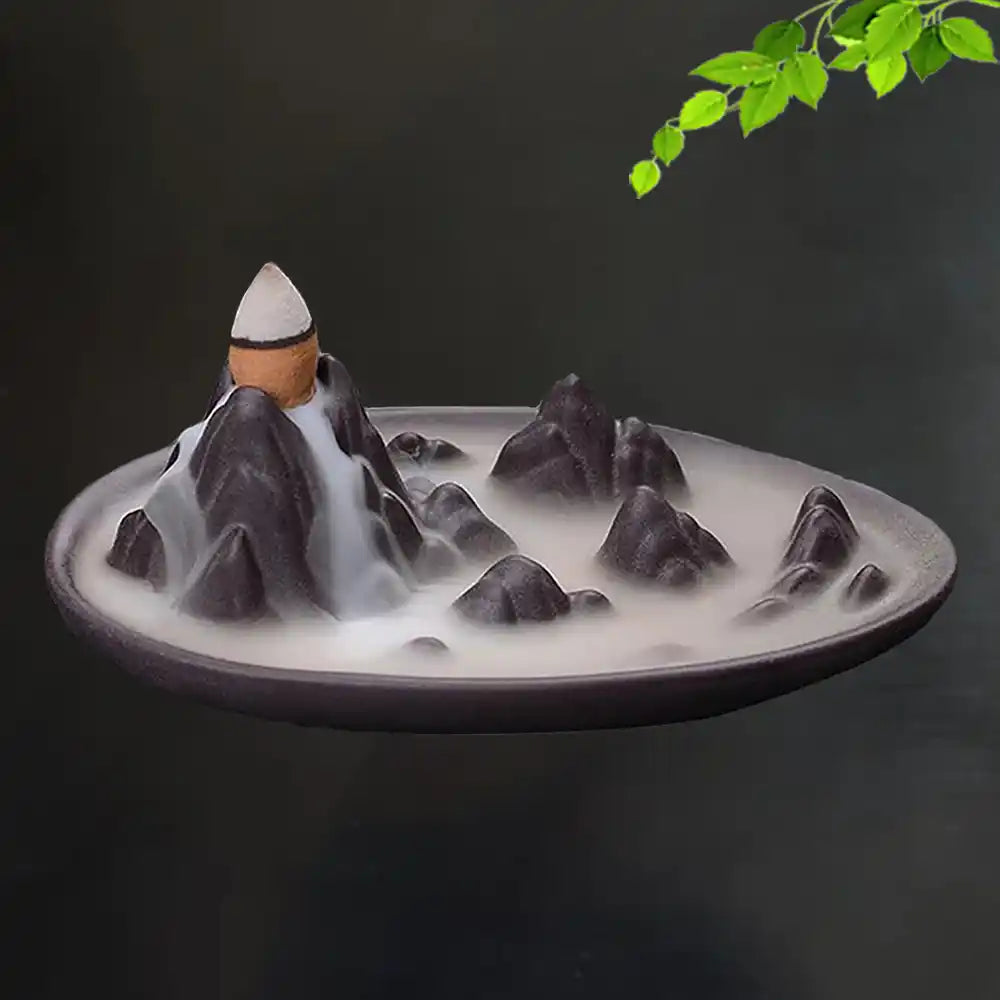 Mountain Mist Ceramic Backflow Incense Burner - Waterfall Incense Burner