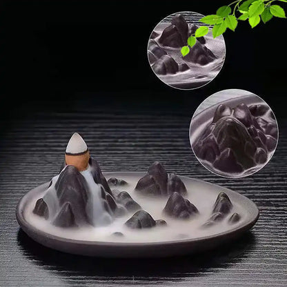 Mountain Mist Ceramic Backflow Incense Burner - Waterfall Incense Burner