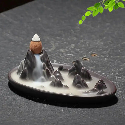 Mountain Mist Ceramic Backflow Incense Burner - Waterfall Incense Burner