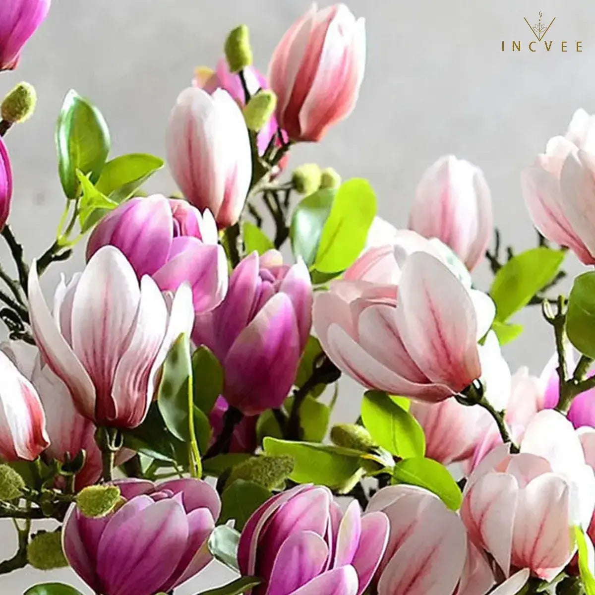 Oriental Calm Artificial Magnolia - Silk Blooms & Buds for Zen Home Decor, 65cm for Minimalist Vase