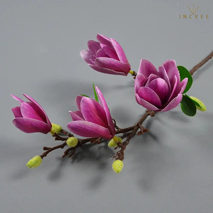 Oriental Calm Artificial Magnolia - Silk Blooms & Buds for Zen Home Decor, 65cm for Minimalist Vase