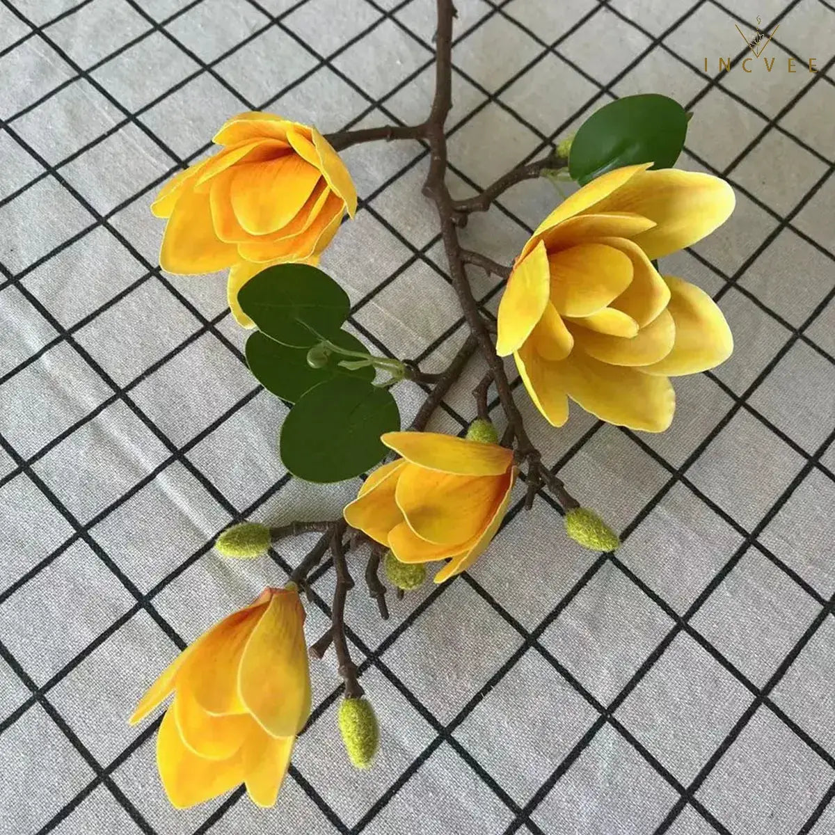 Oriental Calm Artificial Magnolia - Silk Blooms & Buds for Zen Home Decor, 65cm for Minimalist Vase