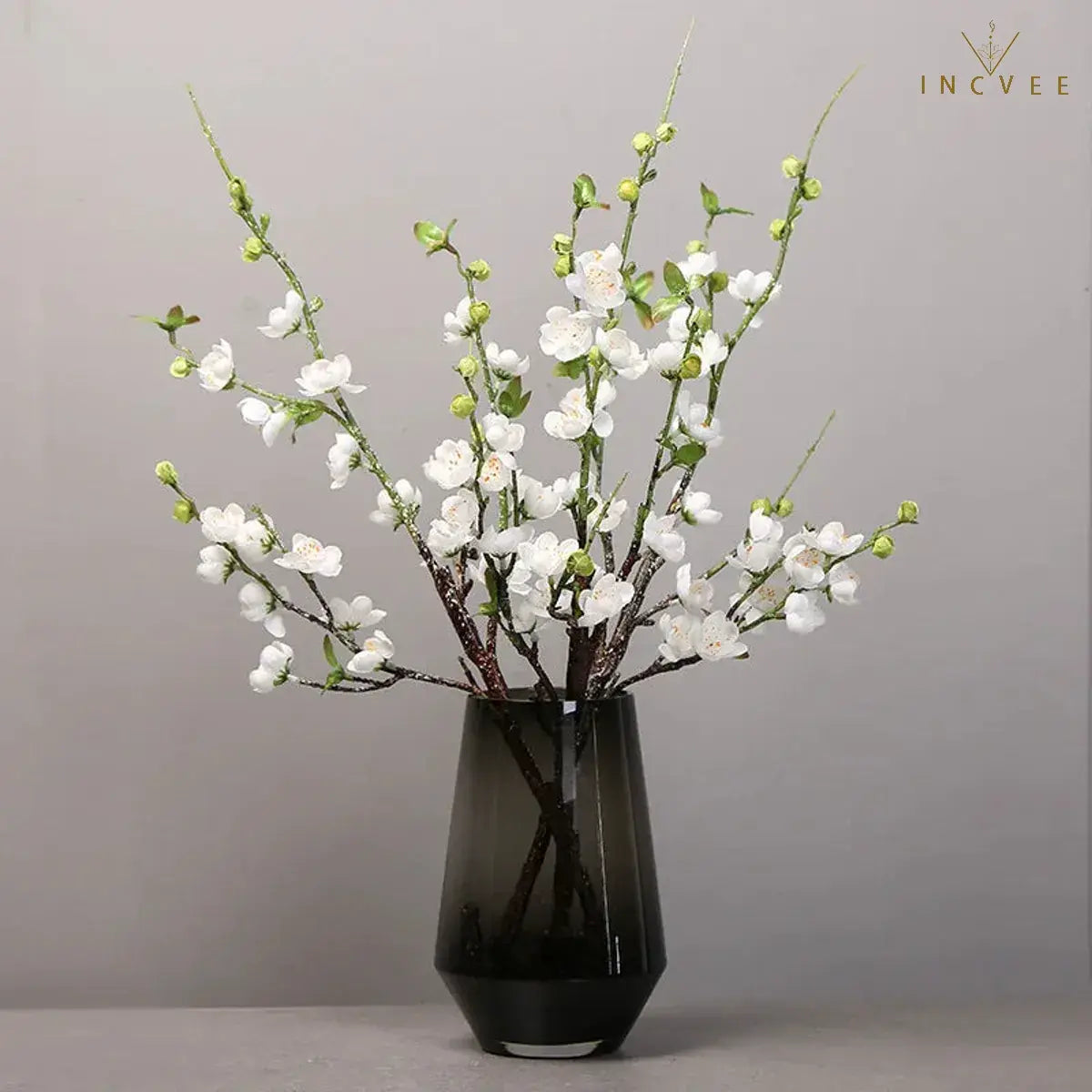 Orientalische künstliche Pfirsich- und Kirschblüten – Seidenblumen-Mehrzweig-Dekoration, hohe Vase, 63 cm, 5 Farben