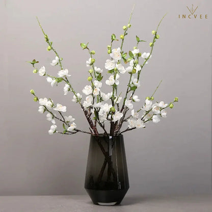 Orientalische künstliche Pfirsich- und Kirschblüten – Seidenblumen-Mehrzweig-Dekoration, hohe Vase, 63 cm, 5 Farben