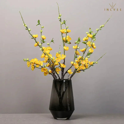 Orientalische künstliche Pfirsich- und Kirschblüten – Seidenblumen-Mehrzweig-Dekoration, hohe Vase, 63 cm, 5 Farben