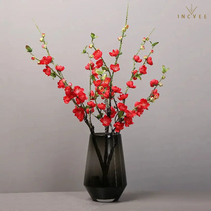 Orientalische künstliche Pfirsich- und Kirschblüten – Seidenblumen-Mehrzweig-Dekoration, hohe Vase, 63 cm, 5 Farben