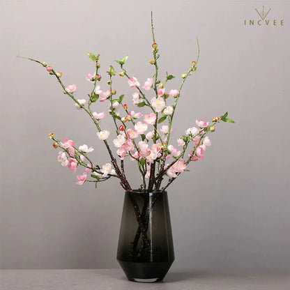 Orientalische künstliche Pfirsich- und Kirschblüten – Seidenblumen-Mehrzweig-Dekoration, hohe Vase, 63 cm, 5 Farben