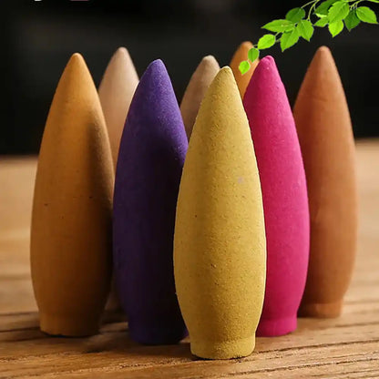 Oversized Waterfall Backflow Incense Cones - 20pcs/box Mixed Green Tea Rose Osmanthus