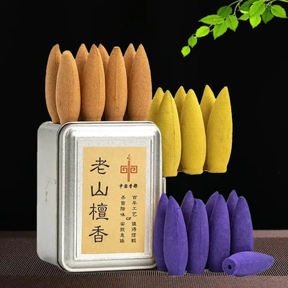 Oversized Waterfall Backflow Incense Cones - 20pcs/box Mixed Green Tea Rose Osmanthus