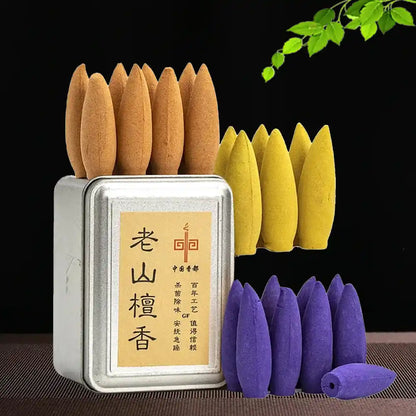 Oversized Waterfall Backflow Incense Cones - 20pcs/box Mixed Green Tea Rose Osmanthus