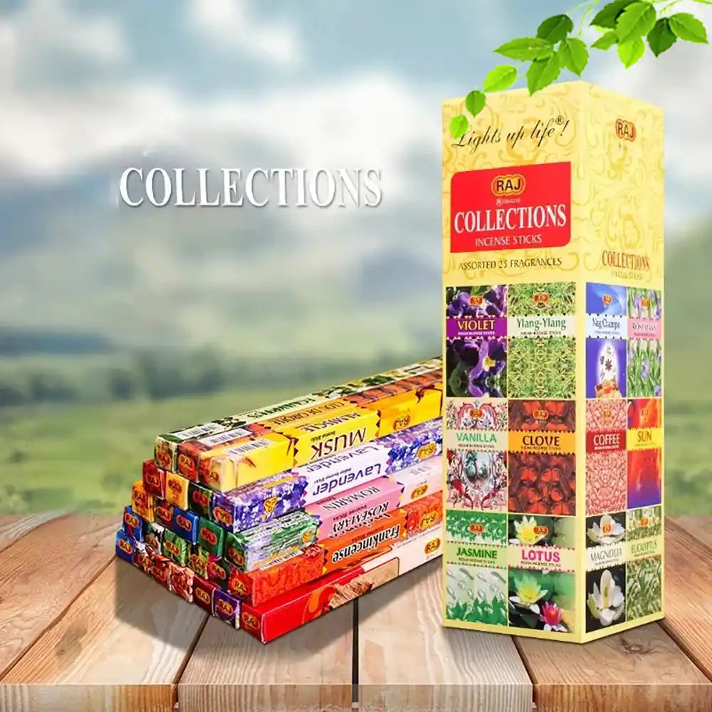 RAJ Indian Incense Sticks - 10/25 boxes/pack White Sage Lavender Rosemary