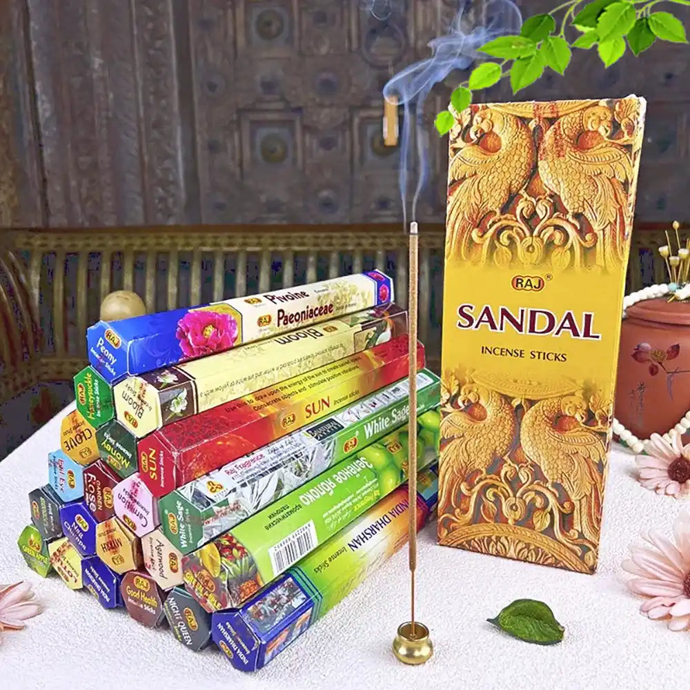 RAJ Indian Incense Sticks - 20 Sticks Money Jasmine Tibetan Sage Honeysuckle