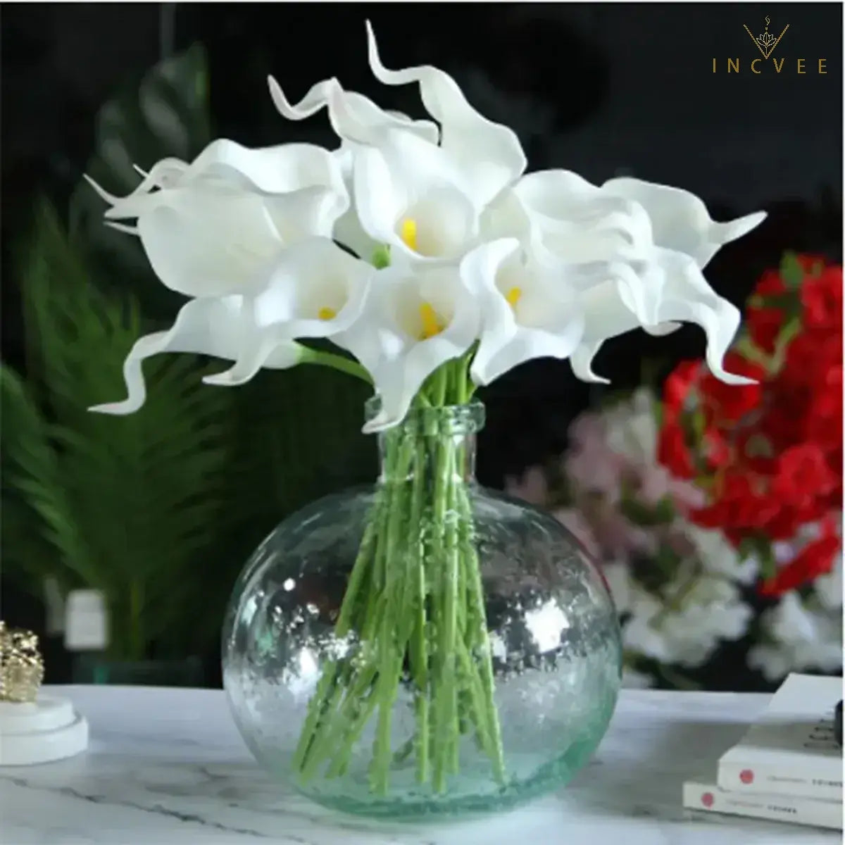 Künstliche Calla-Lilien aus PU-Leder in realistischer Haptik – wasserfest und mit flexiblen Stielen, naturgetreuer Brautstrauß, 5/10/20 Stück