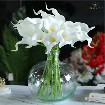 Künstliche Calla-Lilien aus PU-Leder in realistischer Haptik – wasserfest und mit flexiblen Stielen, naturgetreuer Brautstrauß, 5/10/20 Stück