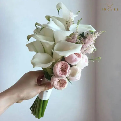 Künstliche Calla-Lilien aus PU-Leder in realistischer Haptik – wasserfest und mit flexiblen Stielen, naturgetreuer Brautstrauß, 5/10/20 Stück