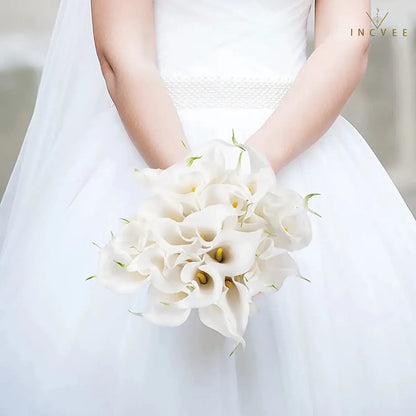 Künstliche Calla-Lilien aus PU-Leder in realistischer Haptik – wasserfest und mit flexiblen Stielen, naturgetreuer Brautstrauß, 5/10/20 Stück