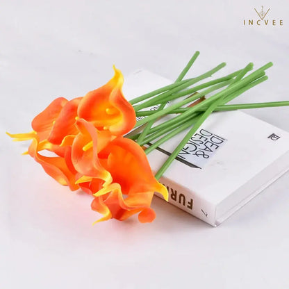 Künstliche Calla-Lilien aus PU-Leder in realistischer Haptik – wasserfest und mit flexiblen Stielen, naturgetreuer Brautstrauß, 5/10/20 Stück