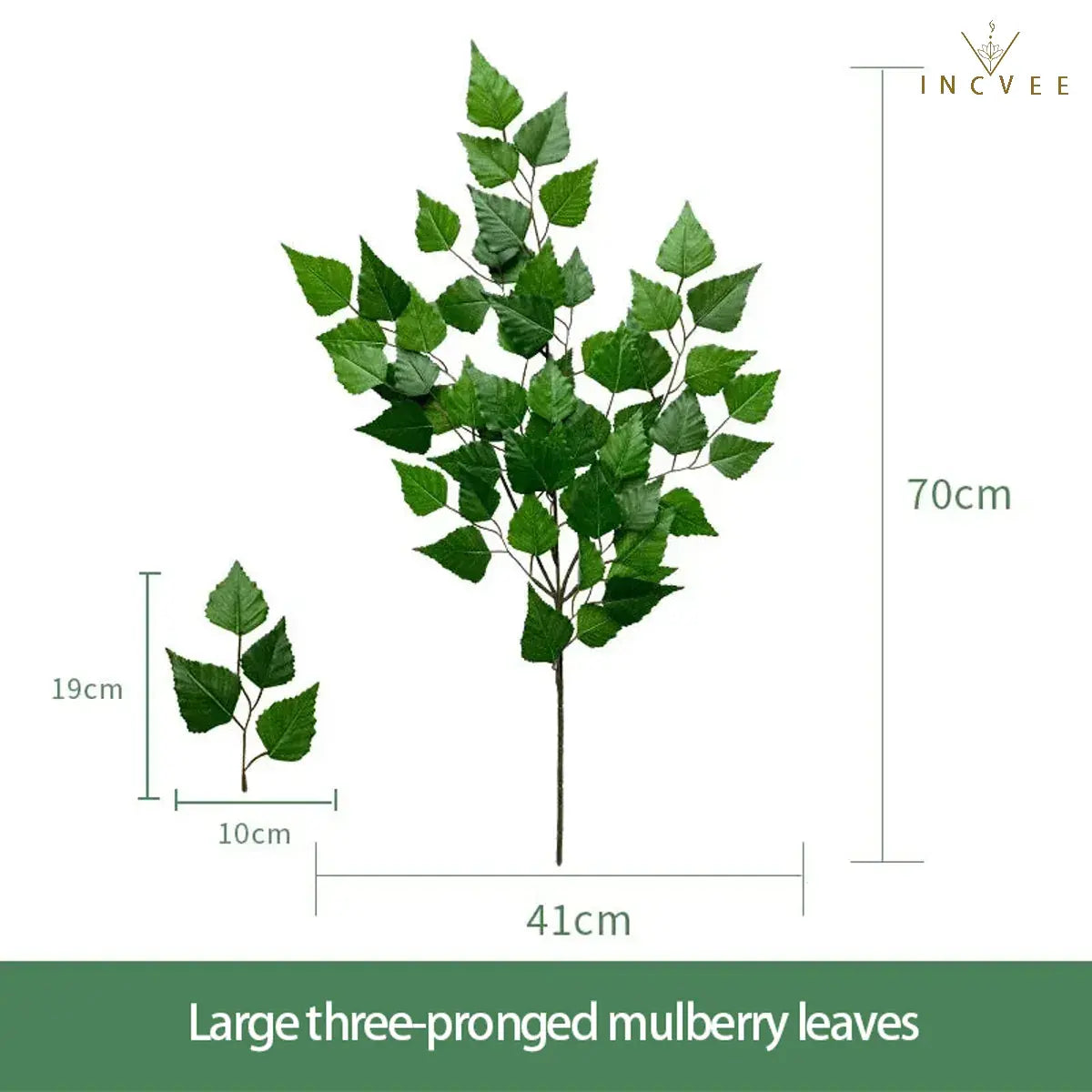 Realistische künstliche Grünzweige – Siebdruck, Hintergrundlaub, Ficus, Maulbeere, Wassermelonenblätter