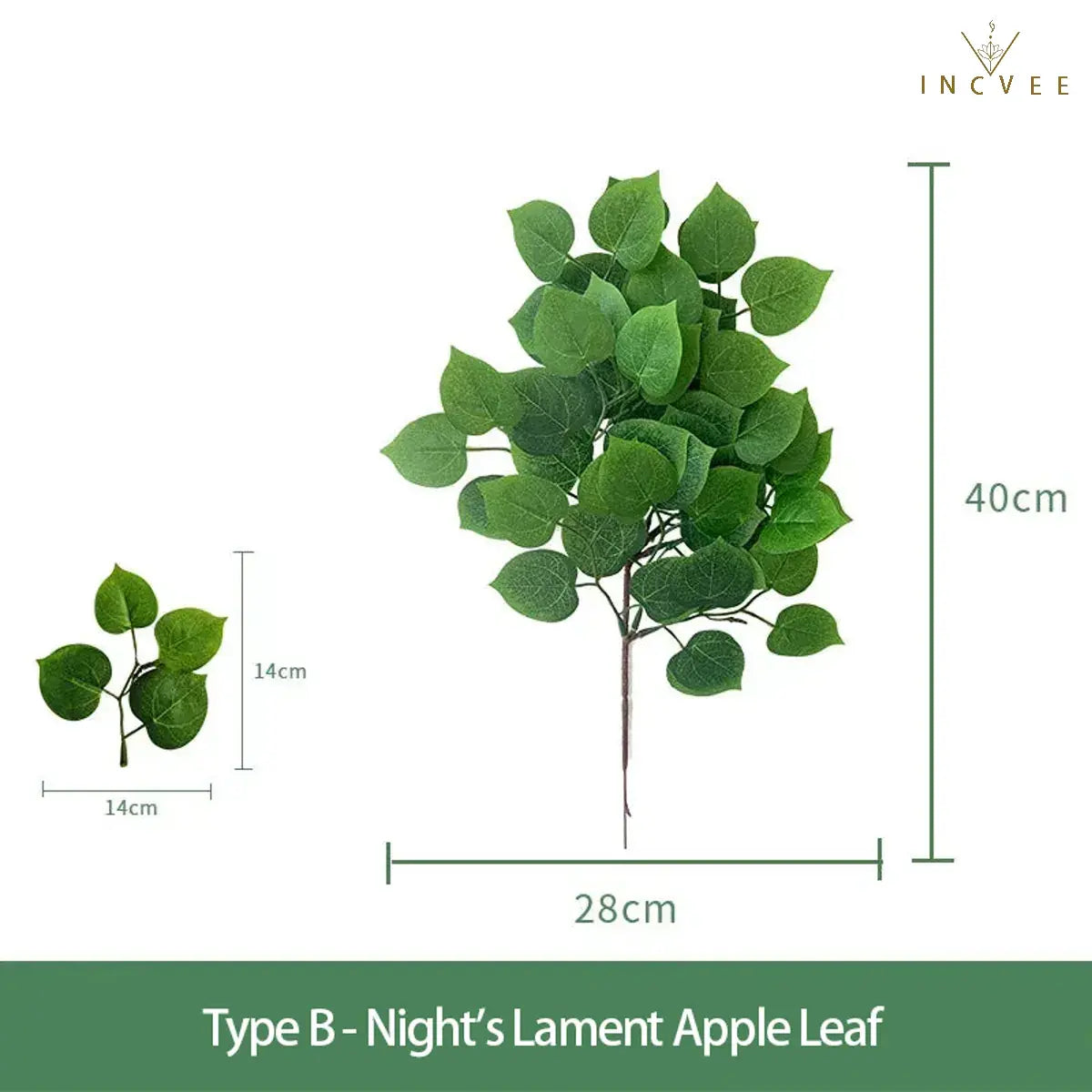 Realistische künstliche Grünzweige – Siebdruck, Hintergrundlaub, Ficus, Maulbeere, Wassermelonenblätter