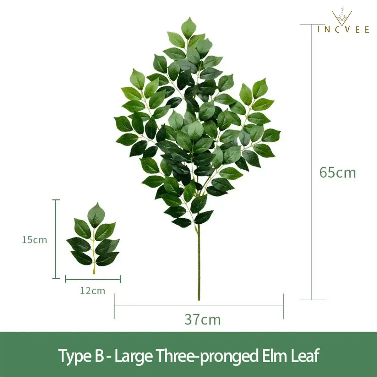 Realistische künstliche Grünzweige – Siebdruck, Hintergrundlaub, Ficus, Maulbeere, Wassermelonenblätter