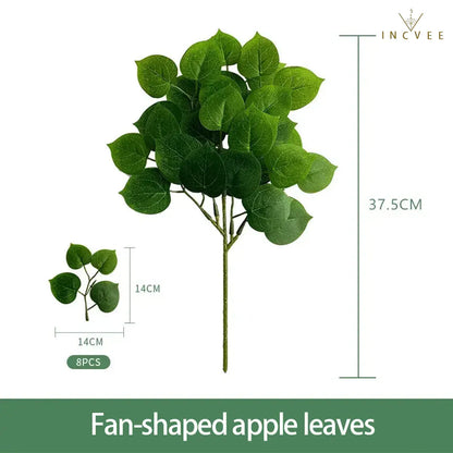 Realistische künstliche Grünzweige – Siebdruck, Hintergrundlaub, Ficus, Maulbeere, Wassermelonenblätter