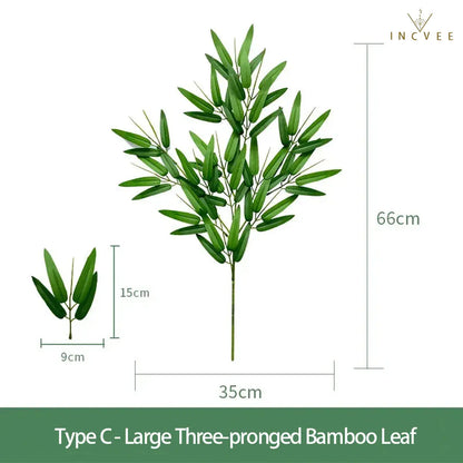 Realistische Bambus-, Weiden-, Pfirsich- und Libellenblätter – künstliches Grün im Zen-Oriental-Stil, lange und kurze Zweige