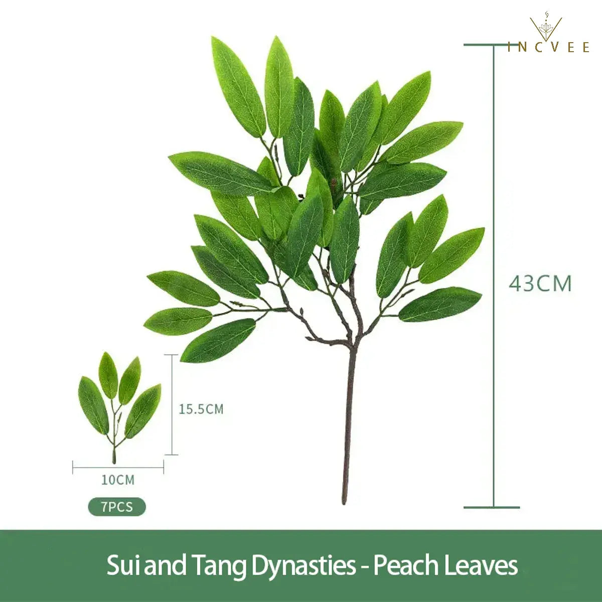 Realistische Bambus-, Weiden-, Pfirsich- und Libellenblätter – künstliches Grün im Zen-Oriental-Stil, lange und kurze Zweige