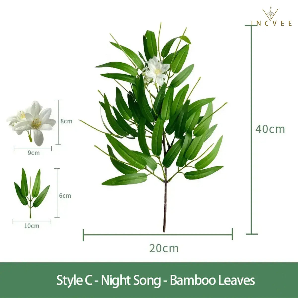 Realistische Bambus-, Weiden-, Pfirsich- und Libellenblätter – künstliches Grün im Zen-Oriental-Stil, lange und kurze Zweige