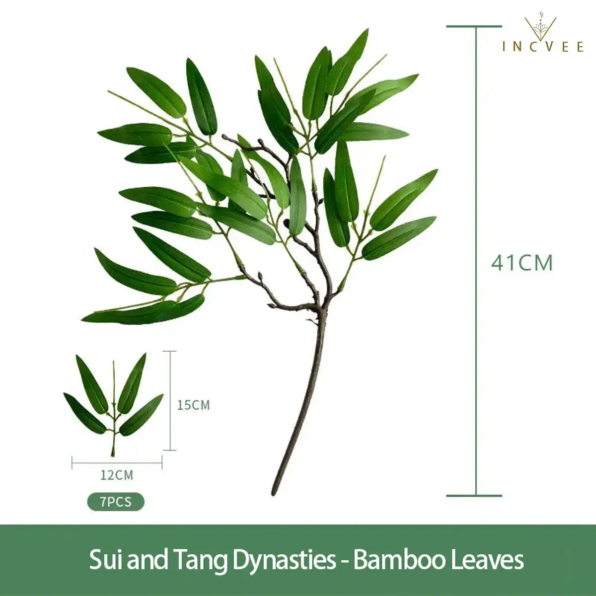 Realistische Bambus-, Weiden-, Pfirsich- und Libellenblätter – künstliches Grün im Zen-Oriental-Stil, lange und kurze Zweige