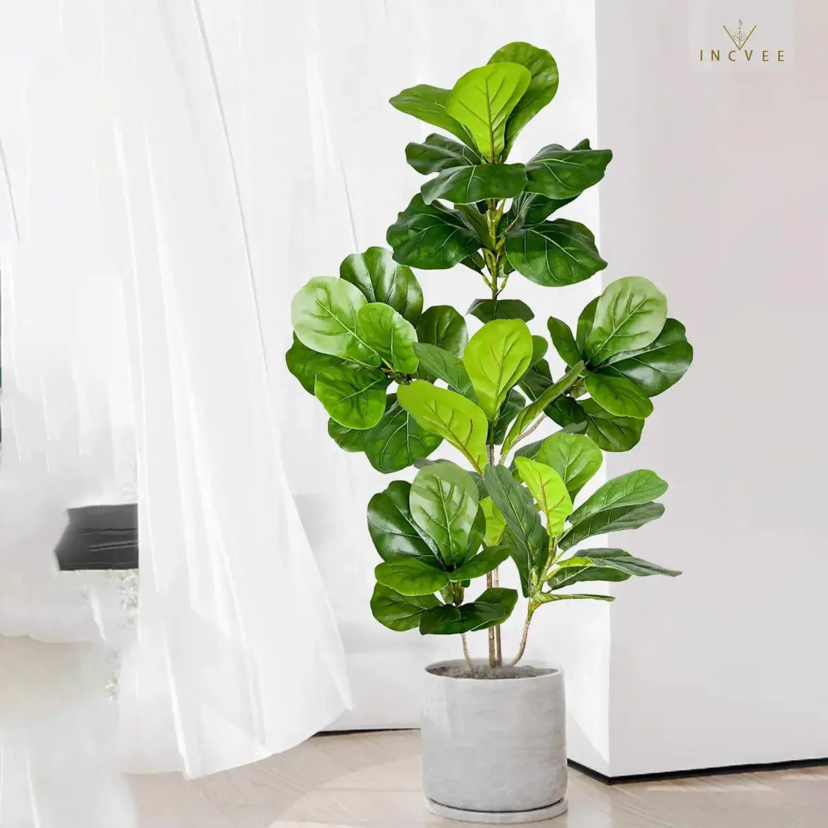 Realistischer, im Siebdruckverfahren hergestellter Ficus-Banyanbaum – mehrzweigiges tropisches Laub, 70–140 cm hoher Einzelstamm, Bodendekoration für den Innenbereich