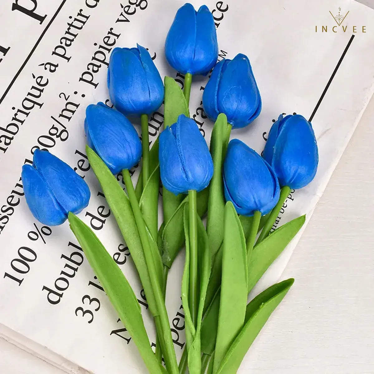 Bouquet de tulipes en soie effet naturel - Tiges florales artificielles réalistes, centre de table moderne, 3/5/10/20 pièces / Hauteur : 34 cm