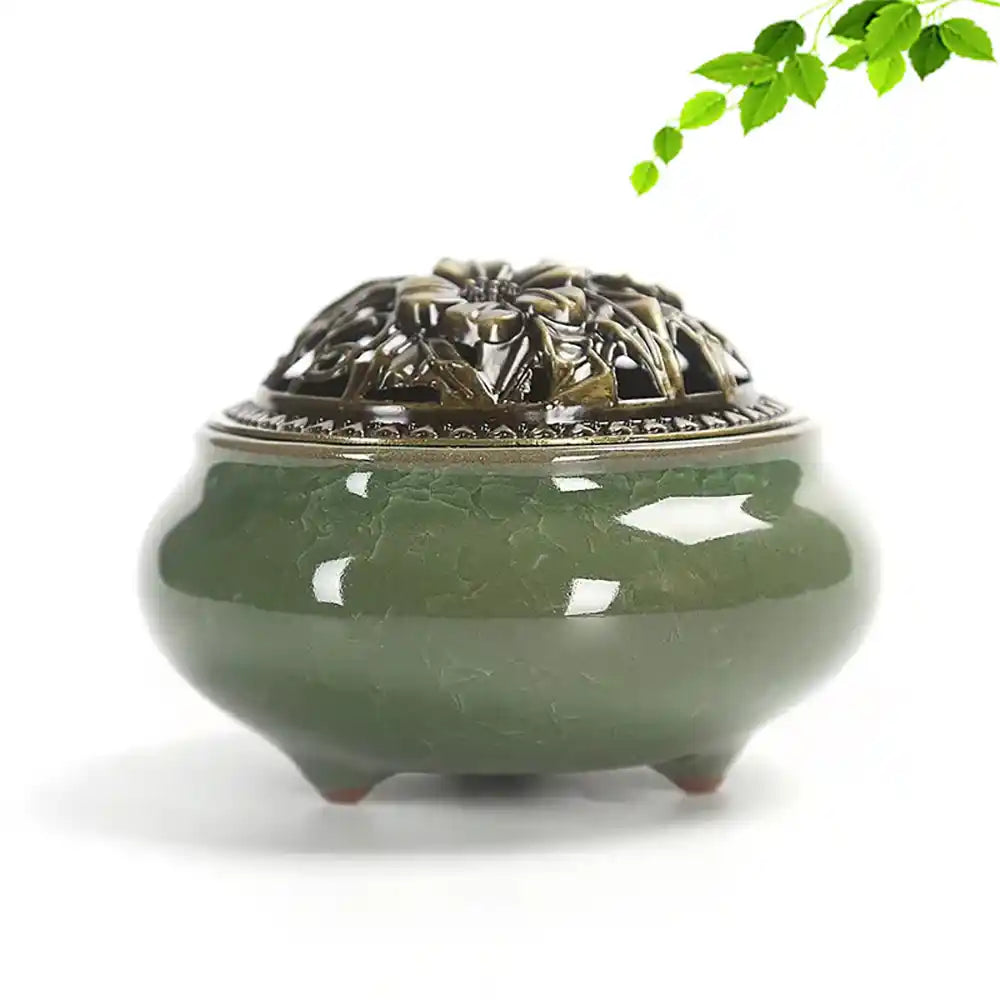 Royal Lucky Black Glaze Ceramic Incense Burner With Lid 12 Styles