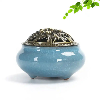 Royal Lucky Black Glaze Ceramic Incense Burner With Lid 12 Styles