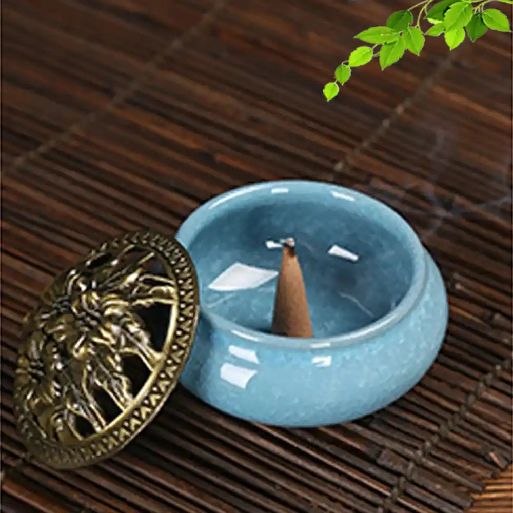 Royal Lucky Black Glaze Ceramic Incense Burner With Lid 12 Styles