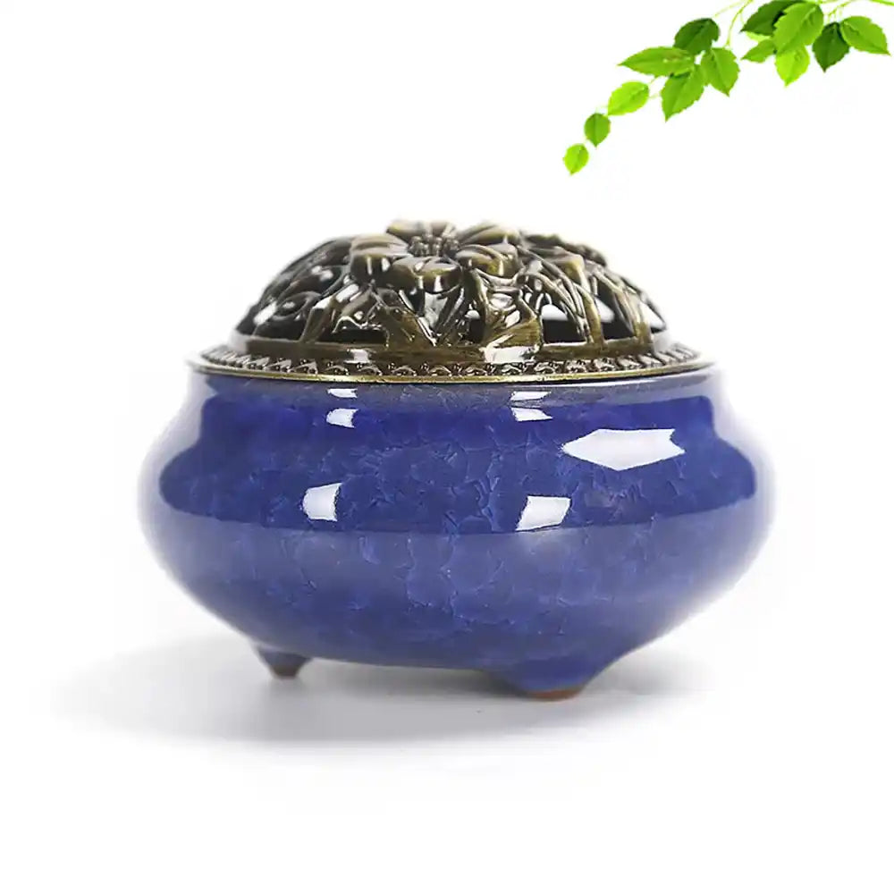 Royal Lucky Black Glaze Ceramic Incense Burner With Lid 12 Styles