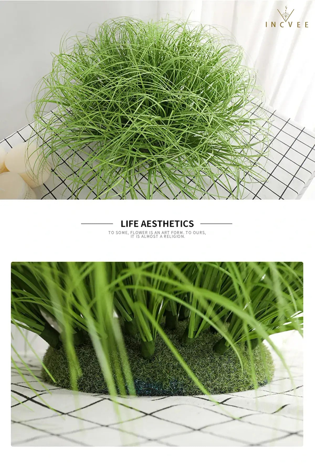 UV-beständiges künstliches Weizengras – pflegeleichtes Grün für den Außenbereich, lebendige, seidenweiche Haptik, 30–50 cm